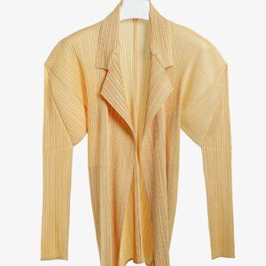 Issey Miyake Pleats Please Yellow Gold Blazer,
